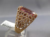 LARGE 19.53CT DIAMOND & AAA MORGANITE 18KT YELLOW GOLD EMERALD CUT COCKTAIL RING