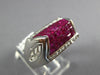 5.42CT DIAMOND & AAA RUBY 18KT WHITE GOLD 3D ROUND & PRINCESS PYRAMID MENS RING