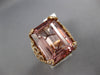 LARGE 19.53CT DIAMOND & AAA MORGANITE 18KT YELLOW GOLD EMERALD CUT COCKTAIL RING