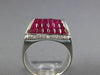 5.42CT DIAMOND & AAA RUBY 18KT WHITE GOLD 3D ROUND & PRINCESS PYRAMID MENS RING