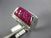 5.42CT DIAMOND & AAA RUBY 18KT WHITE GOLD 3D ROUND & PRINCESS PYRAMID MENS RING