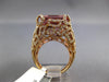 LARGE 19.53CT DIAMOND & AAA MORGANITE 18KT YELLOW GOLD EMERALD CUT COCKTAIL RING