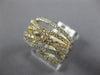 WIDE 1.14CT DIAMOND 18KT 2 TONE GOLD MULTI ROW CRISS CROSS ANNIVERSARY LOVE RING