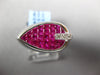 3.15CT DIAMOND & AAA RUBY 18KT WHITE GOLD 3D PRINCESS TEAR DROP MENS PINKIE RING