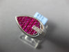 3.15CT DIAMOND & AAA RUBY 18KT WHITE GOLD 3D PRINCESS TEAR DROP MENS PINKIE RING