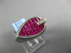 3.15CT DIAMOND & AAA RUBY 18KT WHITE GOLD 3D PRINCESS TEAR DROP MENS PINKIE RING