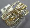 WIDE 1.14CT DIAMOND 18KT 2 TONE GOLD MULTI ROW CRISS CROSS ANNIVERSARY LOVE RING