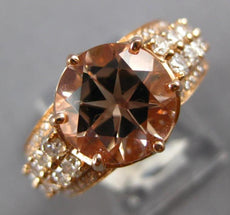 4.71CT DIAMOND & AAA MORGANITE 14KT YELLOW GOLD 3D CLASSIC ROUND ENGAGEMENT RING