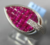 3.15CT DIAMOND & AAA RUBY 18KT WHITE GOLD 3D PRINCESS TEAR DROP MENS PINKIE RING