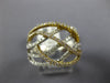ESTATE WIDE .73CT DIAMOND 18KT 2 TONE GOLD 3D MULTI ROW CRISS CROSS WAVE RING