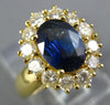 1.97CT DIAMOND & AAA SAPPHIRE 18KT YELLOW GOLD 3D OVAL & ROUND ENGAGEMENT RING