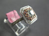 WIDE 1.54CT WHITE & PINK DIAMOND 18KT WHITE GOLD FLOWER FILIGREE ENGAGEMENT RING