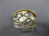 WIDE 1.14CT DIAMOND 18KT 2 TONE GOLD MULTI ROW CRISS CROSS ANNIVERSARY LOVE RING