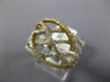 WIDE 1.14CT DIAMOND 18KT 2 TONE GOLD MULTI ROW CRISS CROSS ANNIVERSARY LOVE RING