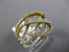 ESTATE WIDE .73CT DIAMOND 18KT 2 TONE GOLD 3D MULTI ROW CRISS CROSS WAVE RING