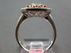 WIDE 1.54CT WHITE & PINK DIAMOND 18KT WHITE GOLD FLOWER FILIGREE ENGAGEMENT RING