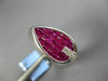 3.15CT DIAMOND & AAA RUBY 18KT WHITE GOLD 3D PRINCESS TEAR DROP MENS PINKIE RING