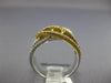 ESTATE WIDE .73CT DIAMOND 18KT 2 TONE GOLD 3D MULTI ROW CRISS CROSS WAVE RING