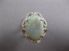 LARGE 8.20CT DIAMOND & AAA OPAL 14KT WHITE GOLD 3D OVAL FLOWER FILIGREE FUN RING