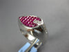 3.15CT DIAMOND & AAA RUBY 18KT WHITE GOLD 3D PRINCESS TEAR DROP MENS PINKIE RING