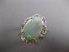 LARGE 8.20CT DIAMOND & AAA OPAL 14KT WHITE GOLD 3D OVAL FLOWER FILIGREE FUN RING