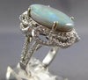LARGE 8.20CT DIAMOND & AAA OPAL 14KT WHITE GOLD 3D OVAL FLOWER FILIGREE FUN RING