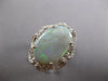 LARGE 8.20CT DIAMOND & AAA OPAL 14KT WHITE GOLD 3D OVAL FLOWER FILIGREE FUN RING