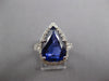 ESTATE 10.44CT DIAMOND & AAA TANZANITE PLATINUM 3D PEAR SHAPE ENGAGEMENT RING