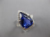 ESTATE 10.44CT DIAMOND & AAA TANZANITE PLATINUM 3D PEAR SHAPE ENGAGEMENT RING