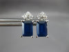 2.25CT DIAMOND & AAA SAPPHIRE 14KT WHITE GOLD EMERALD STUD CUT EARRINGS #27122