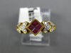 .45CT DIAMOND & AAA RUBY 18KT YELLOW GOLD PRINCESS & ROUND HEART FRIENDSHIP RING