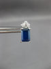 2.25CT DIAMOND & AAA SAPPHIRE 14KT WHITE GOLD EMERALD STUD CUT EARRINGS #27122