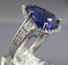 ESTATE 10.44CT DIAMOND & AAA TANZANITE PLATINUM 3D PEAR SHAPE ENGAGEMENT RING