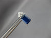 2.25CT DIAMOND & AAA SAPPHIRE 14KT WHITE GOLD EMERALD STUD CUT EARRINGS #27122