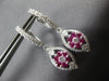 ESTATE 1.52CT DIAMOND & AAA RUBY 18KT WHITE GOLD MARQUISE SHAPE HANGING EARRINGS