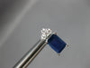 2.25CT DIAMOND & AAA SAPPHIRE 14KT WHITE GOLD EMERALD STUD CUT EARRINGS #27122