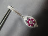 ESTATE 1.52CT DIAMOND & AAA RUBY 18KT WHITE GOLD MARQUISE SHAPE HANGING EARRINGS