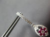 ESTATE 1.52CT DIAMOND & AAA RUBY 18KT WHITE GOLD MARQUISE SHAPE HANGING EARRINGS