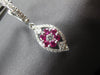 ESTATE 1.52CT DIAMOND & AAA RUBY 18KT WHITE GOLD MARQUISE SHAPE HANGING EARRINGS