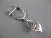 ESTATE 1.52CT DIAMOND & AAA RUBY 18KT WHITE GOLD MARQUISE SHAPE HANGING EARRINGS