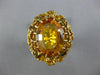 ANTIQUE LARGE 6.20CT AAA CITRINE 18KT YELLOW GOLD 3D OVAL FLOWER RING