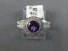 1.01CT DIAMOND & AAA AMETHYST 14KT WHITE GOLD 3D HALO MILGRAIN FRIENDSHIP RING