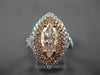 GIA LARGE 2.34CT WHITE & PINK DIAMOND 18KT WHITE ROSE GOLD HALO ENGAGEMENT RING