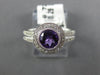 1.01CT DIAMOND & AAA AMETHYST 14KT WHITE GOLD 3D HALO MILGRAIN FRIENDSHIP RING