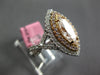 GIA LARGE 2.34CT WHITE & PINK DIAMOND 18KT WHITE ROSE GOLD HALO ENGAGEMENT RING