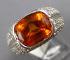 LARGE 5.29CT DIAMOND & AAA CITRINE 18KT WHITE GOLD CUSHION BEZEL ENGAGEMENT RING