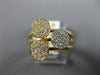 ESTATE WIDE .37CT DIAMOND 18KT TRI COLOR GOLD 3D CLUSTER ROUND FUN RING