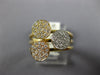 ESTATE WIDE .37CT DIAMOND 18KT TRI COLOR GOLD 3D CLUSTER ROUND FUN RING