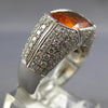 LARGE 5.29CT DIAMOND & AAA CITRINE 18KT WHITE GOLD CUSHION BEZEL ENGAGEMENT RING