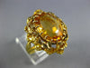 ANTIQUE LARGE 6.20CT AAA CITRINE 18KT YELLOW GOLD 3D OVAL FLOWER RING